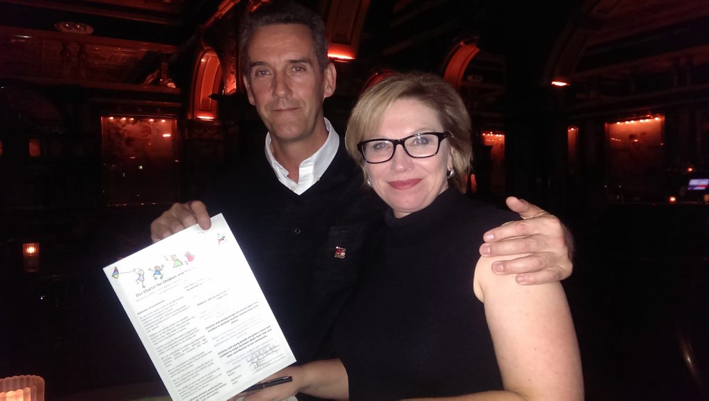 Bundaberg's Robbie Boyes and DV campaigner Rosie Batty, who has signed the Bundaberg Charter for Children. Photo: contributed Bundaberg's Robbie Boyes and DV campaigner Rosie Batty, who has signed the Bundaberg Charter for Children. Photo: contributed