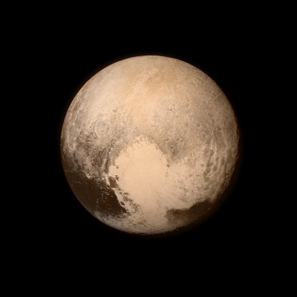Pluto nearly fills the frame in this image from the Long Range Reconnaissance Imager (LORRI) aboard NASA' s New Horizons spacecraft Pluto nearly fills the frame in this image from the Long Range Reconnaissance Imager (LORRI) aboard NASA' s New Horizons spacecraft
