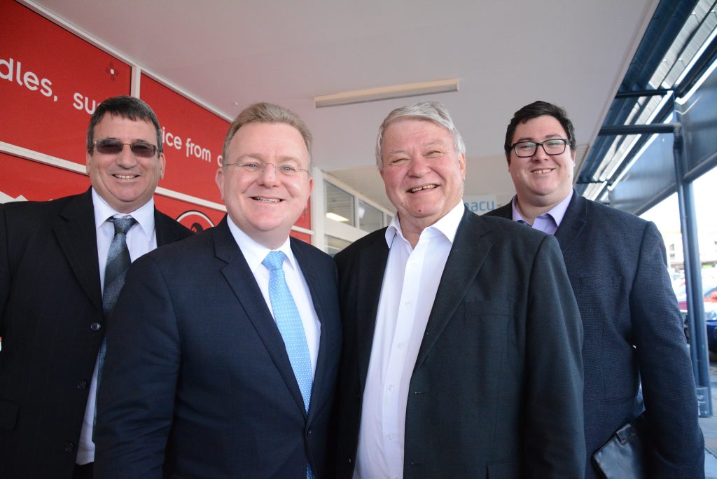 Bundaberg business consultant Peter Peterson, Federal Minister for Small Business Bruce Billson, Federal Member for Flynn Ken O'Dowd and Federal Member for Dawson George Christensen in Gladstone. Bundaberg business consultant Peter Peterson, Federal Minister for Small Business Bruce Billson, Federal Member for Flynn Ken O'Dowd and Federal Member for Dawson George Christensen in Gladstone.