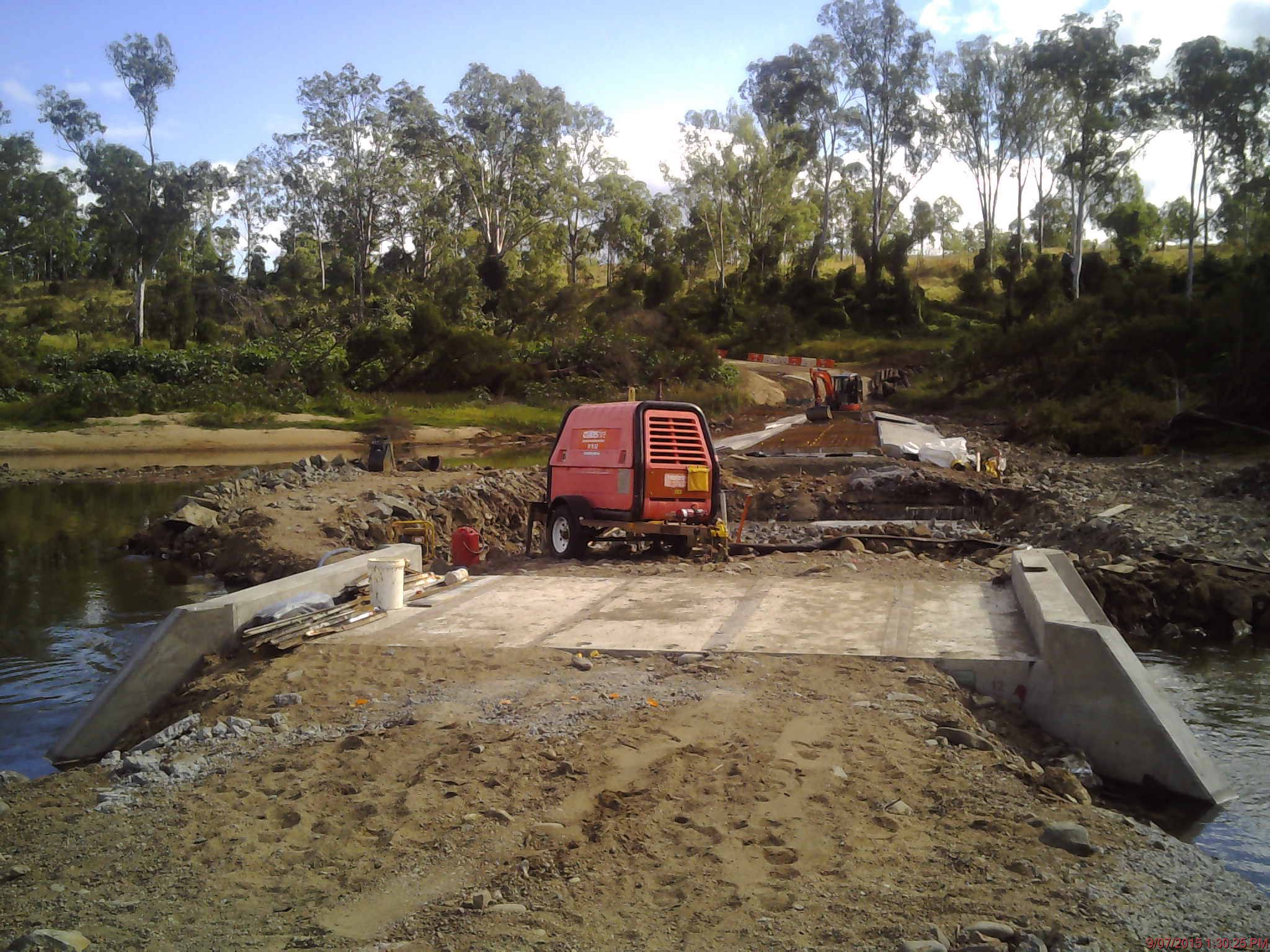 Road works at Booyal Crossing. Road works at Booyal Crossing.