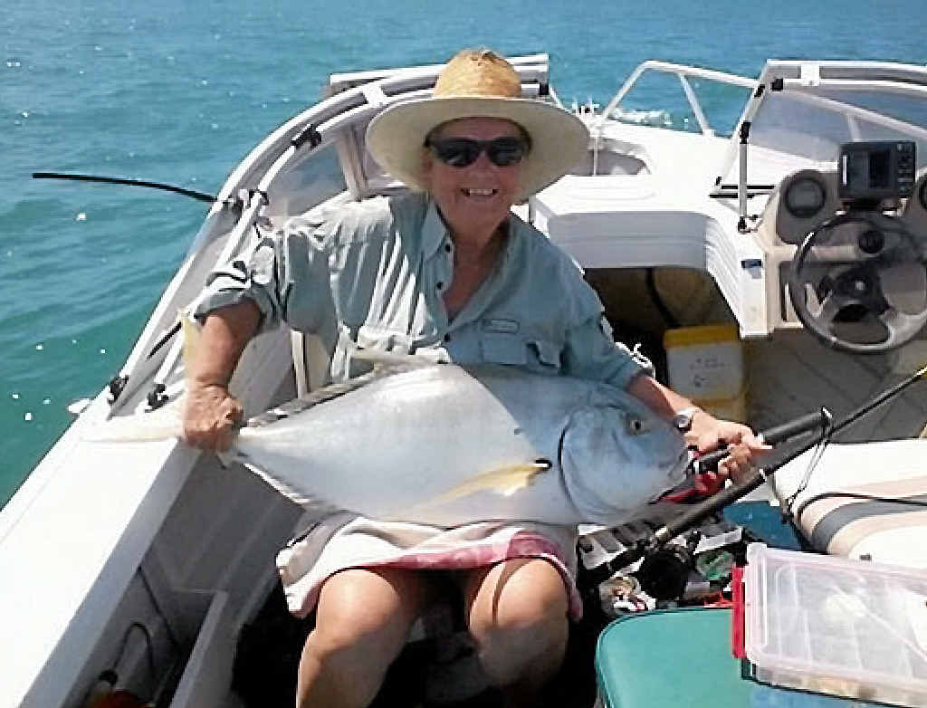Cathy Cornwall with her 10kg trevally caught off Curtis Island late last year. The Gladstone Region has seen plenty of fish out on the bite this week. Cathy Cornwall with her 10kg trevally caught off Curtis Island late last year. The Gladstone Region has seen plenty of fish out on the bite this week.