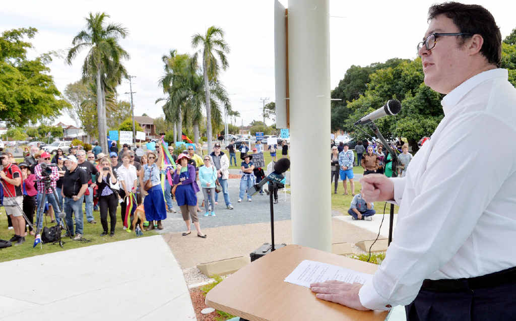 George Christensen at Reclaim Australia Rally in Mackay George Christensen at Reclaim Australia Rally in Mackay