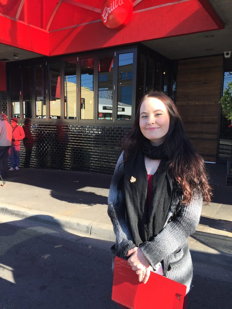 Kahlani Pyrah was in federal court on Monday challenging her previous employer Grill'd over what she believes was an unfair dismissal. Kahlani Pyrah was in federal court on Monday challenging her previous employer Grill'd over what she believes was an unfair dismissal.