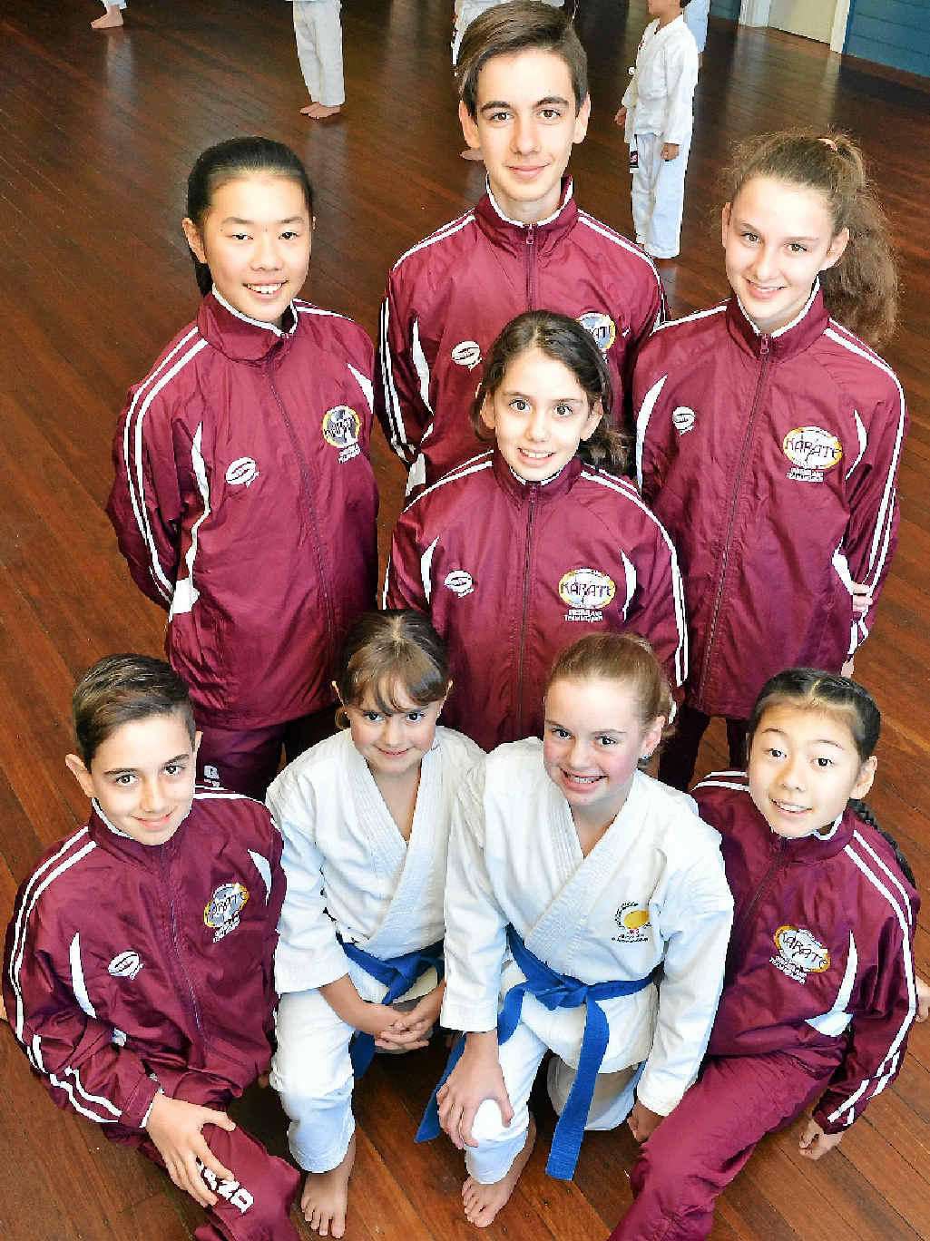LEFT: Queensland reps (front, from left) Dustin Mostofizadeh, Morgan Butler, Georgia Butler and Sakura Matsuzaki, (centre) Delara Mostofizadeh and (back) Momoka Matsuzaki and David and Daria Mostofizadeh. LEFT: Queensland reps (front, from left) Dustin Mostofizadeh, Morgan Butler, Georgia Butler and Sakura Matsuzaki, (centre) Delara Mostofizadeh and (back) Momoka Matsuzaki and David and Daria Mostofizadeh.