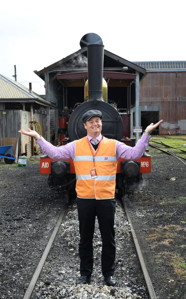 Queensland Rail historian Greg Hallam with the old A10 train to be used in the 150 years re-enactment. Photo: Rob Williams / The Queensland Times Queensland Rail historian Greg Hallam with the old A10 train to be used in the 150 years re-enactment. Photo: Rob Williams / The Queensland Times