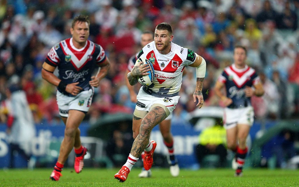 Josh Dugan of the Dragons in action. Josh Dugan of the Dragons in action.