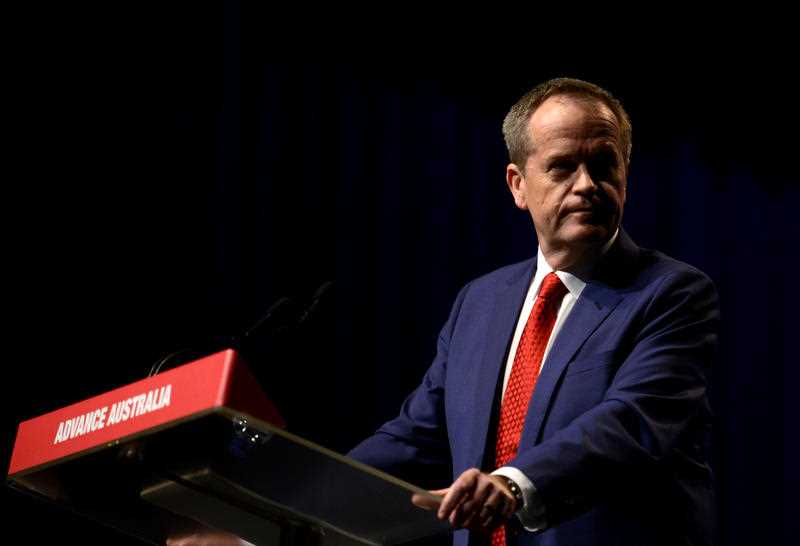 Labor Leader Bill Shorten checking for knives. Labor Leader Bill Shorten checking for knives.