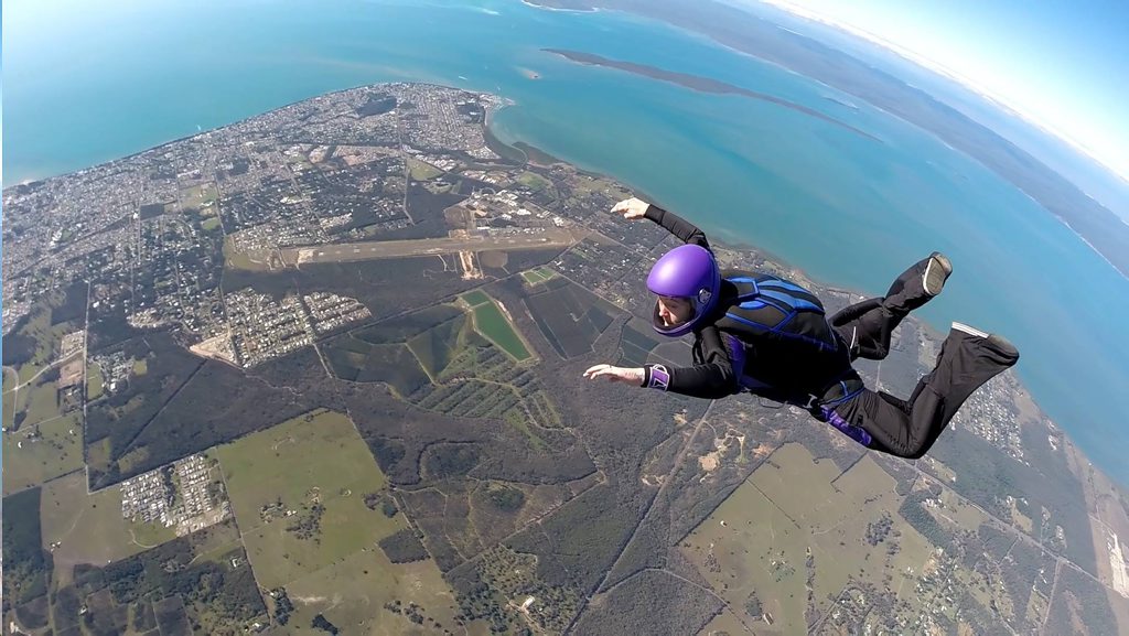 Hervey Bay's Fern Talladine couldn't live without skydiving. Hervey Bay's Fern Talladine couldn't live without skydiving.