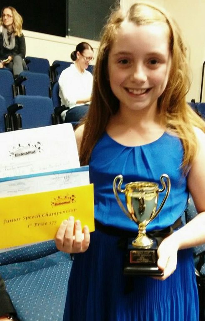 Nine-year-old Giselle Atlas is the Sunshine Coast Junior Speech Champion for 13 years and under.