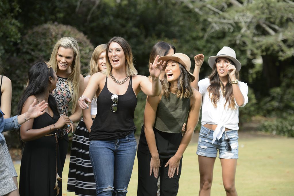 Krystal Steele of Cannonvale, Queensland, second from left, pictured with other bachelorettes on the TV series The Bachelor. Krystal Steele of Cannonvale, Queensland, second from left, pictured with other bachelorettes on the TV series The Bachelor.