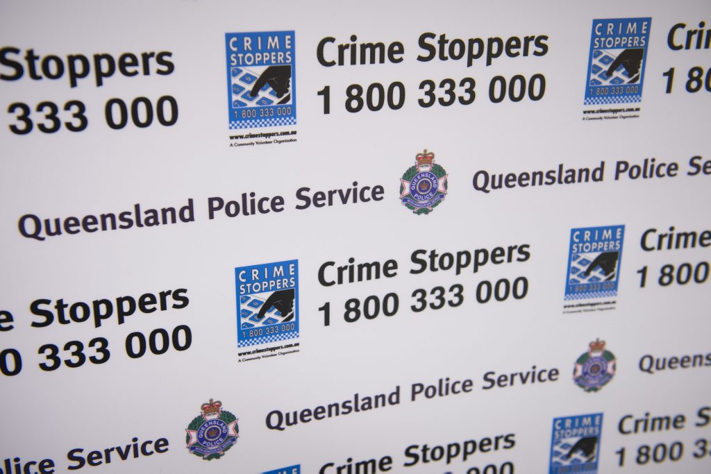 Queensland Police Service Crime Stoppers 1800 phone number and sign, Friday, July 24, 2015. Photo Kevin Farmer / The Chronicle Queensland Police Service Crime Stoppers 1800 phone number and sign, Friday, July 24, 2015. Photo Kevin Farmer / The Chronicle