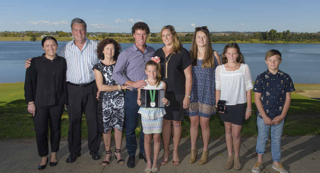 Sister Bree Cropper, parents Barry and Sue Livermore, Brent Livermore, wife Belinda, daughter Zoe, niece Tiahnee, nephew Rhys and daughter Kara after the announcement of Brent Livermore as Clarence Valley Council Ambassador.Photo: Adam Hourigan Sister Bree Cropper, parents Barry and Sue Livermore, Brent Livermore, wife Belinda, daughter Zoe, niece Tiahnee, nephew Rhys and daughter Kara after the announcement of Brent Livermore as Clarence Valley Council Ambassador.Photo: Adam Hourigan