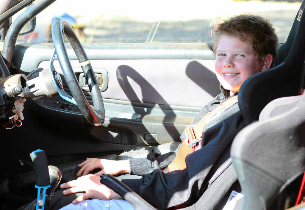 NEVER TOO YOUNG: Lismore’s William Contojohn, 12, took the wheel a Subaru WRX for the first time at the Proston rally track recently. NEVER TOO YOUNG: Lismore’s William Contojohn, 12, took the wheel a Subaru WRX for the first time at the Proston rally track recently.