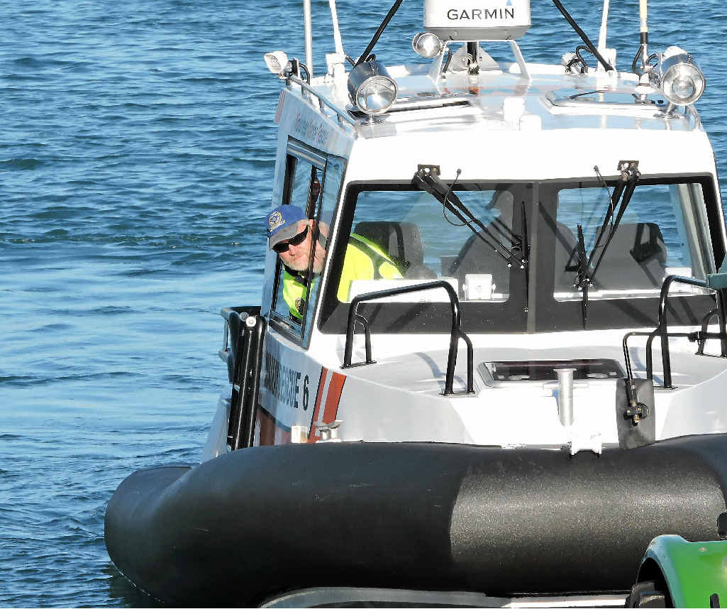 SHORT MISSION: Geoff Osborne from Volunteer Marine Rescue arrives home after a long day on the water. SHORT MISSION: Geoff Osborne from Volunteer Marine Rescue arrives home after a long day on the water.