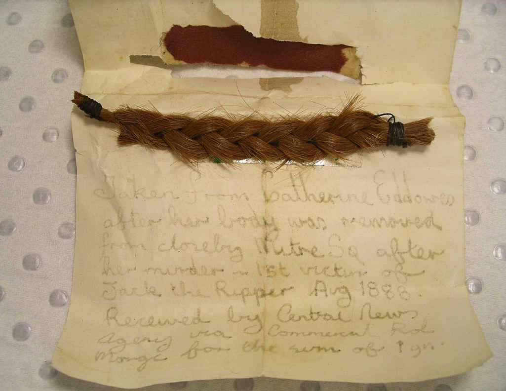 COLD HARD EVIDENCE: This is Professor Ian Findlay’s evidence from the scene where he examined a letter believed to have been written by Jack the Ripper. With it was a braided lock of hair belonging to Catherine Eddowes. COLD HARD EVIDENCE: This is Professor Ian Findlay’s evidence from the scene where he examined a letter believed to have been written by Jack the Ripper. With it was a braided lock of hair belonging to Catherine Eddowes.