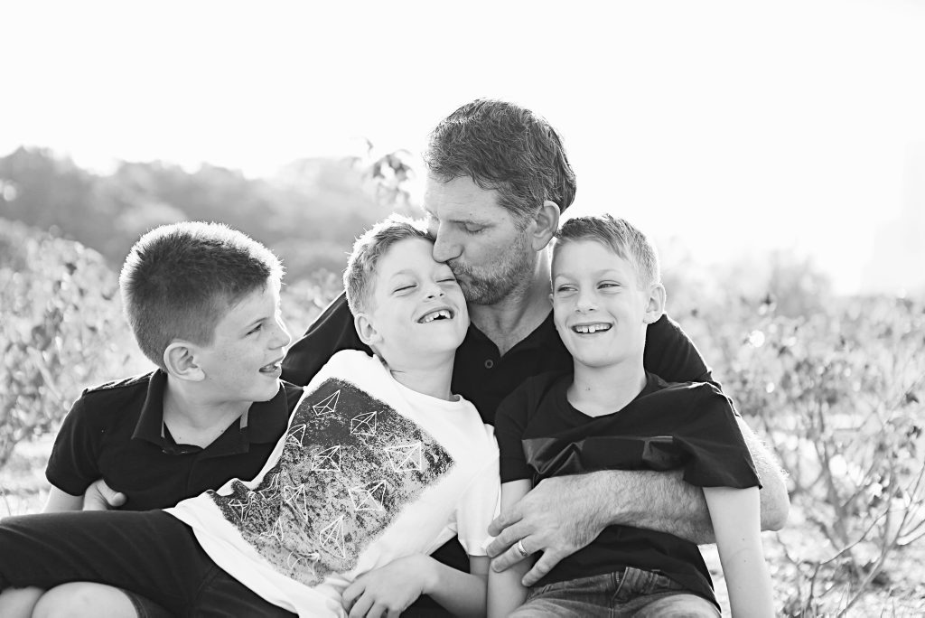 Sheldon with Krystopher (nine) and twins Matthew and Lukas (eight). Sheldon with Krystopher (nine) and twins Matthew and Lukas (eight).