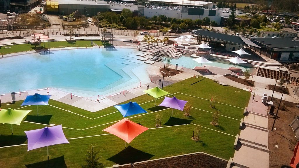 PROGRESS: The finishing touches are being put on Robelle Lagoon. PROGRESS: The finishing touches are being put on Robelle Lagoon.