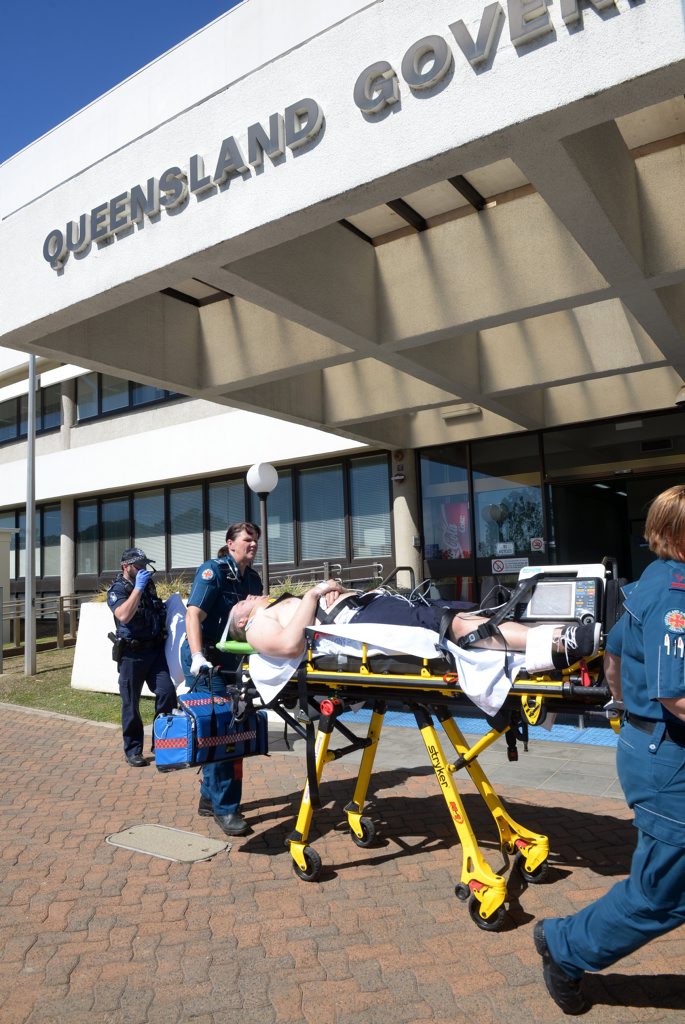 DISTURBANCE: Police and emergency services were called to a disturbance at the Queensland Government Building on Quay Street on 7 Aug 2015. Photo: Max Fleet / NewsMail DISTURBANCE: Police and emergency services were called to a disturbance at the Queensland Government Building on Quay Street on 7 Aug 2015. Photo: Max Fleet / NewsMail