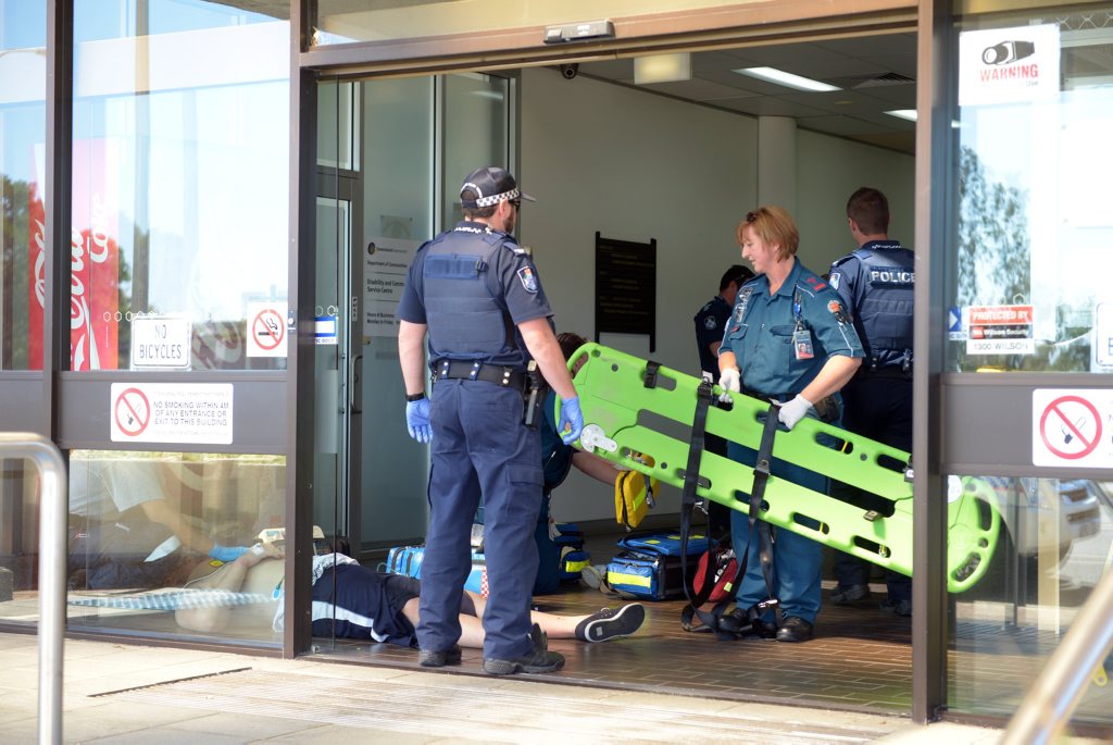 DISTURBANCE: Police and emergency services were called to a disturbance at the Queensland Government Building on Quay Street on 7 Aug 2015. Photo: Max Fleet / NewsMail DISTURBANCE: Police and emergency services were called to a disturbance at the Queensland Government Building on Quay Street on 7 Aug 2015. Photo: Max Fleet / NewsMail