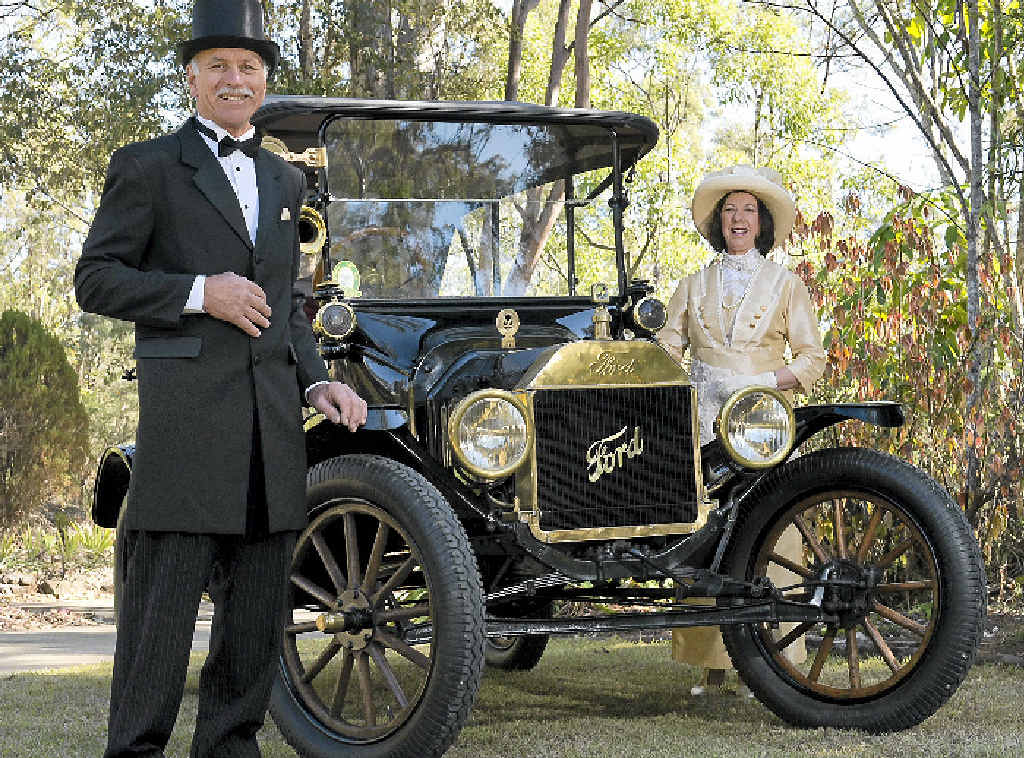 IN SPIRIT: Len and Rosemary Kennedy have the period costumes to go with their Model-T Ford. IN SPIRIT: Len and Rosemary Kennedy have the period costumes to go with their Model-T Ford.