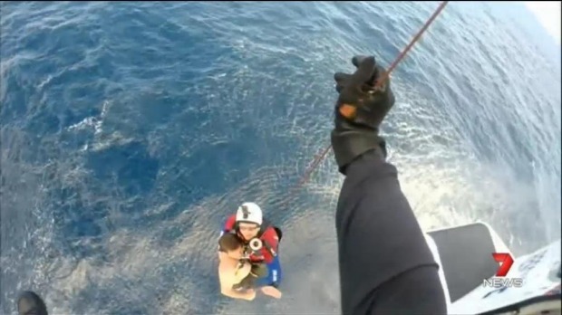 A 30-year-old Yarraman is pulled from the water off Cape Moreton Photo: Seven News
A 30-year-old Yarraman is pulled from the water off Cape Moreton Photo: Seven News