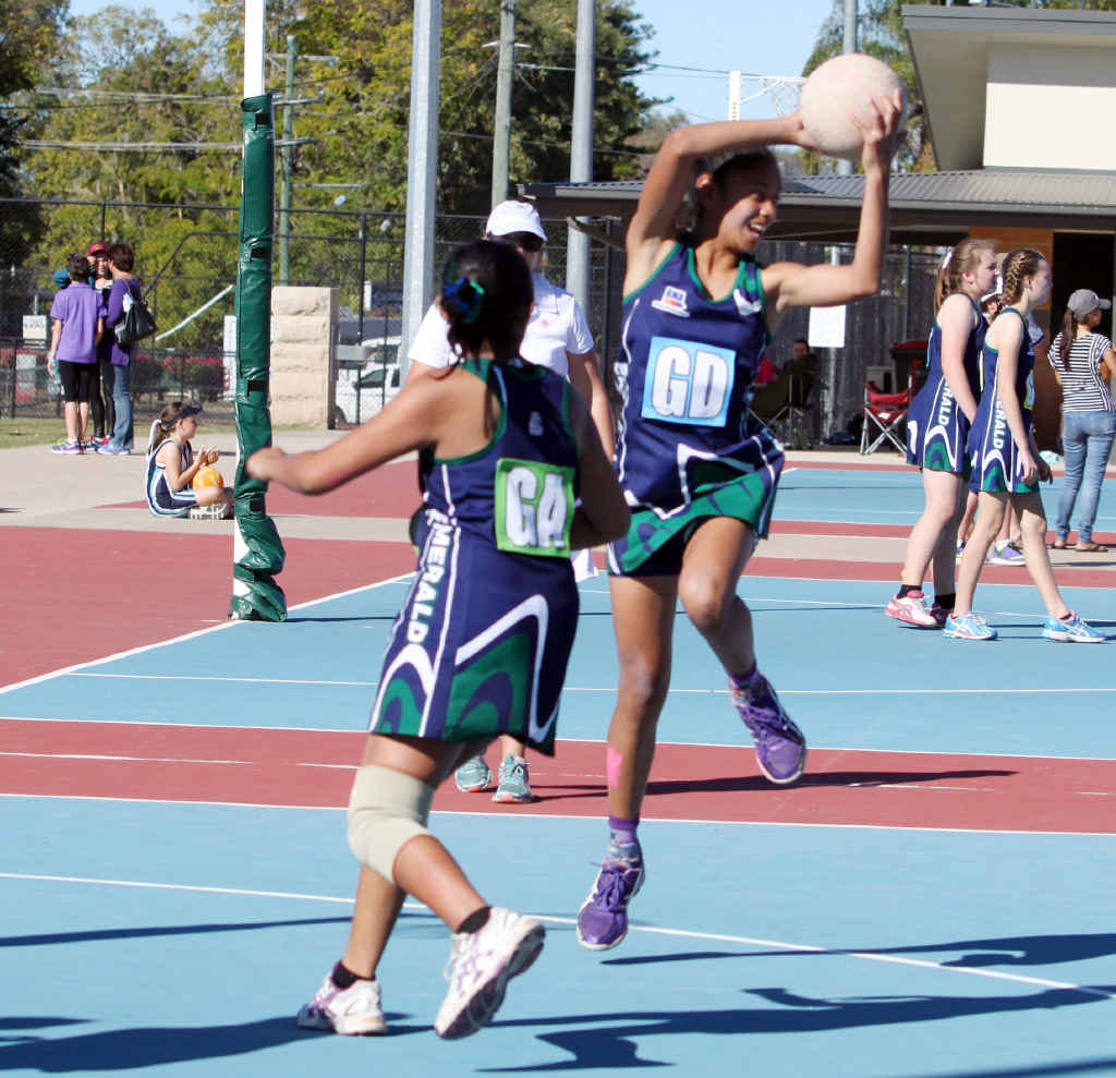 MAKING THE LEAP: Goal defence Emma Paki intercepts the ball in her game against the Wolverines. MAKING THE LEAP: Goal defence Emma Paki intercepts the ball in her game against the Wolverines.