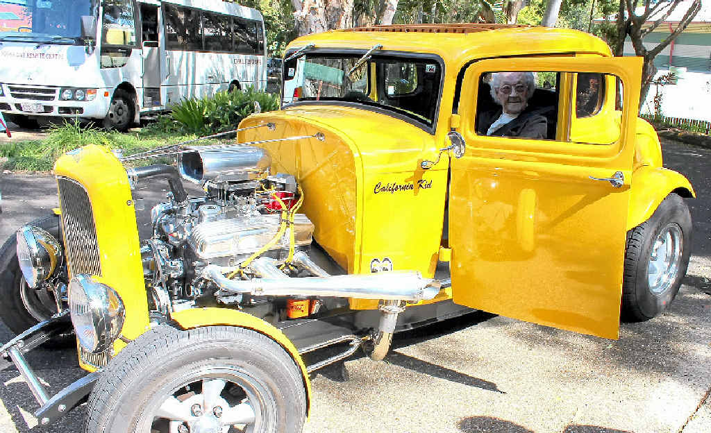 Helen Rhodes in the coupe that is 20 years younger than her. Helen Rhodes in the coupe that is 20 years younger than her.