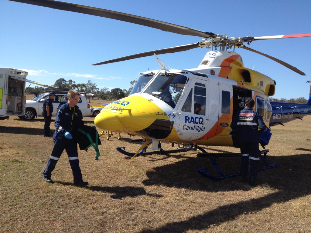 Crews prepare to airlift the man. Photo Contributed Crews prepare to airlift the man. Photo Contributed