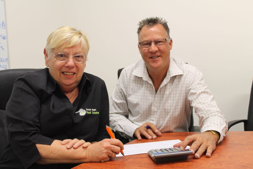 Surat Basin Real Estate's Pam Moloney and Warren Daniells. Photo Hayden Smith / Chinchilla News Surat Basin Real Estate's Pam Moloney and Warren Daniells. Photo Hayden Smith / Chinchilla News