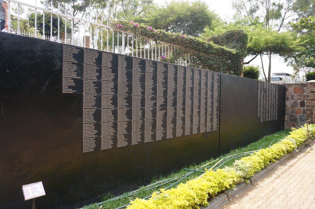 Just some of the names etched on walls at the Kigali Memorial Centre - representing the many slaughtered during the Rwandan genocide. Contributed photos by Rae Wilson Just some of the names etched on walls at the Kigali Memorial Centre - representing the many slaughtered during the Rwandan genocide. Contributed photos by Rae Wilson