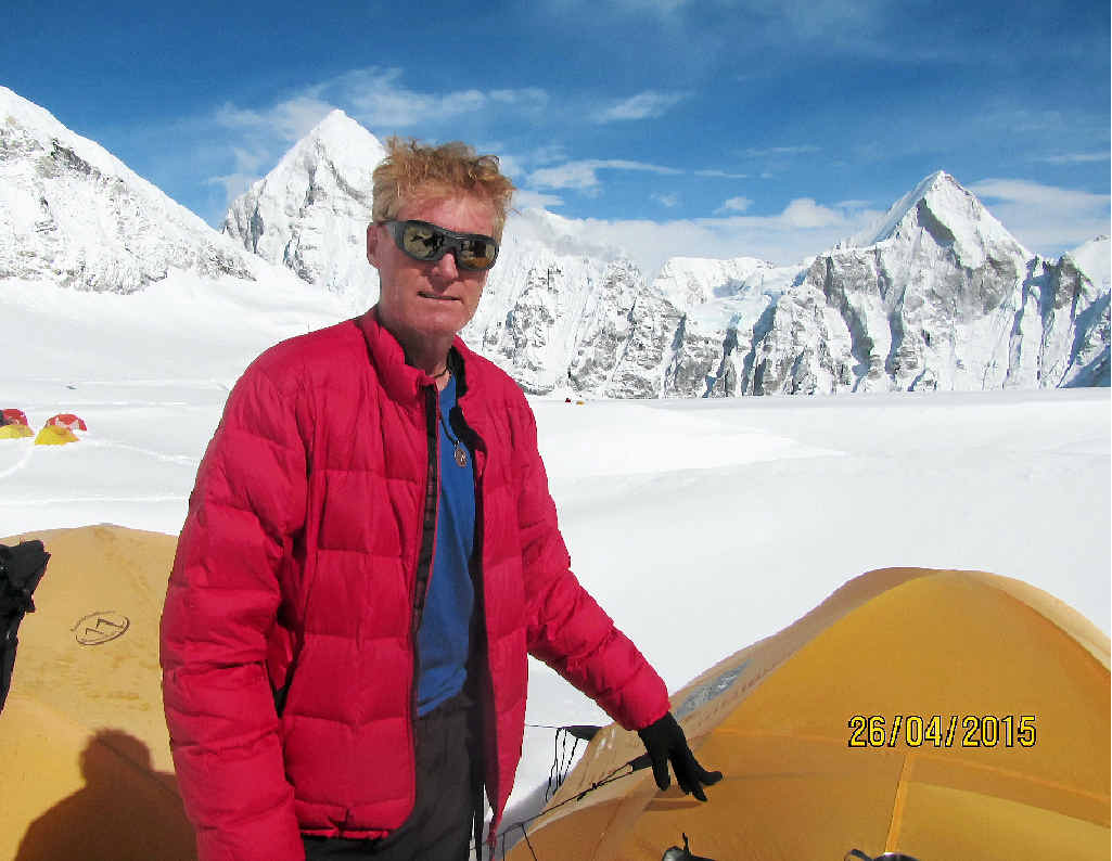 A MOMENT OF SAFETY: Damian Bourke outside his tent. A MOMENT OF SAFETY: Damian Bourke outside his tent.
