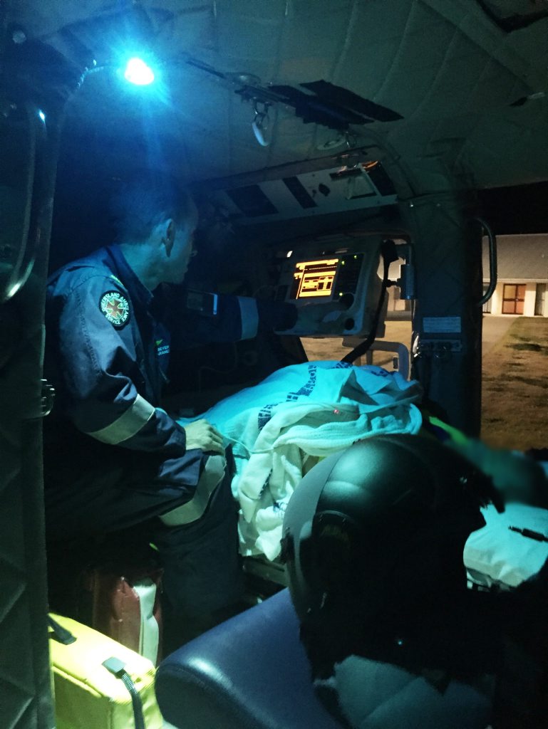The crew took a teenage boy from Gayndah and a man from Monto to Bundaberg Base Hospital. Photos courtesy RACQ CareFlight Rescue. The crew took a teenage boy from Gayndah and a man from Monto to Bundaberg Base Hospital. Photos courtesy RACQ CareFlight Rescue.