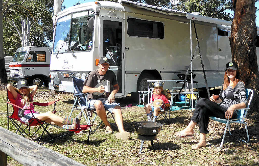 TRAVELLING AROUND: Rob and Michelle Catania, with children Jade and Henry, have started Free Range Camping, where campers provide help in exchange for somewhere to stay. TRAVELLING AROUND: Rob and Michelle Catania, with children Jade and Henry, have started Free Range Camping, where campers provide help in exchange for somewhere to stay.