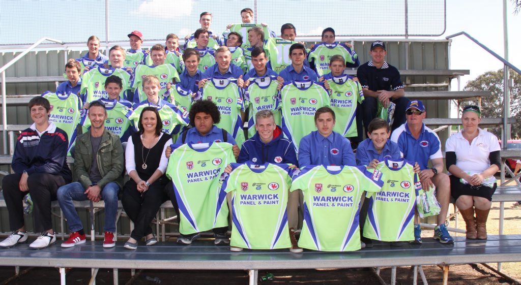 The Collegians under-16 side with their special jerseys for the fund-raising day for headspace. Photo Contributed