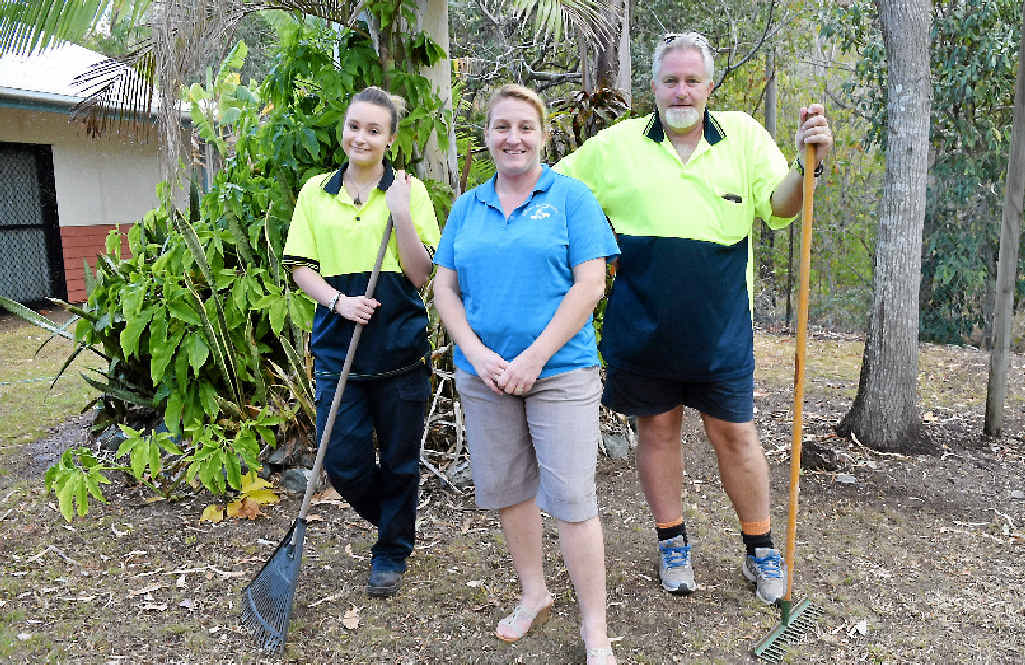 AT WORK: Job active Joy Reeve, Whitsunday Neighbourhood Centre’s Rebecca Woods and supervisor Dean Montgomery. AT WORK: Job active Joy Reeve, Whitsunday Neighbourhood Centre’s Rebecca Woods and supervisor Dean Montgomery.