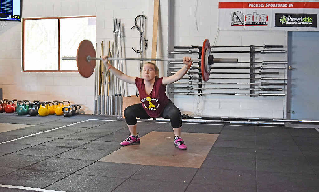 LIFT: Whitsunday Weightlifting Club’s Leah Hannant vies for a spot at the Australian Club Championships final in the qualifying round on Saturday afternoon.