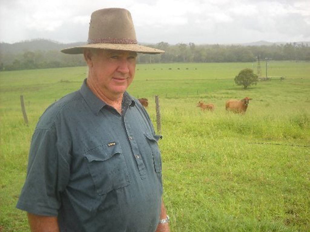 Mount Larcom farmer Peter Brady checks the rain gauge every morning. Mount Larcom farmer Peter Brady checks the rain gauge every morning.