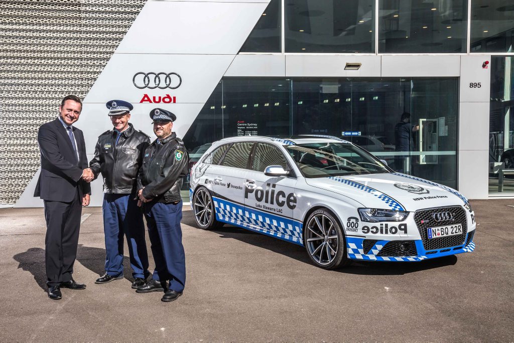 NEW WHEELS: NSW Police Force score one of Australia's hottest wagons for a 12-month stint - no wonder they're smiling NEW WHEELS: NSW Police Force score one of Australia's hottest wagons for a 12-month stint - no wonder they're smiling