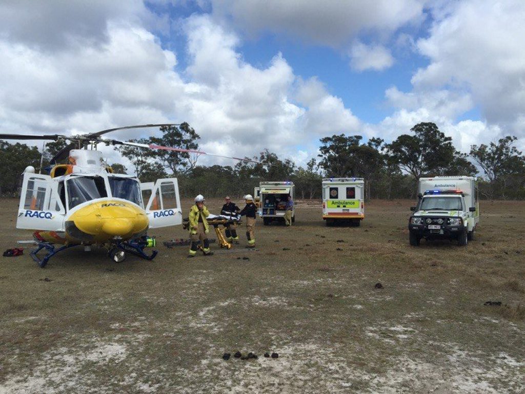 A woman was extracted from a single vehicle crash in Agnes Water this morning. Photo Contributed A woman was extracted from a single vehicle crash in Agnes Water this morning. Photo Contributed
