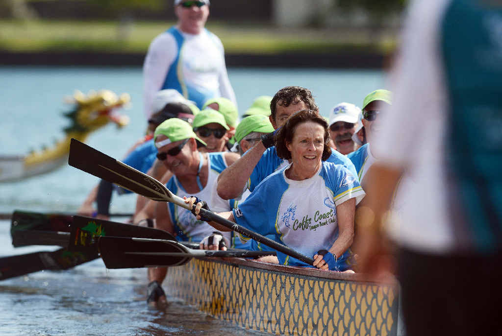 COOL DOWN: Paddlers switch off after competing at the Rainbow Region Dragon Boat Regatta at Shaws Bay at the weekend. COOL DOWN: Paddlers switch off after competing at the Rainbow Region Dragon Boat Regatta at Shaws Bay at the weekend.