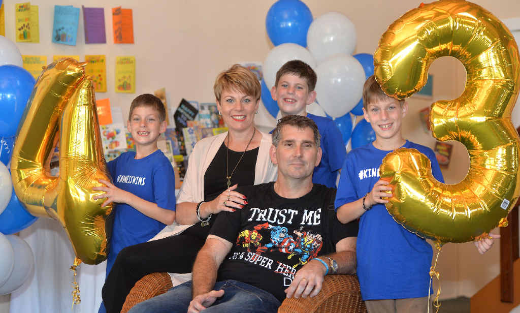 HAPPY BIRTHDAY: Sheldon and Suzanne Gakowski and their boys Matthew, Krystopher and Lukas celebrate Sheldon’s 43rd birthday yesterday at Kohuna Sands Resort function centre with friends and family. HAPPY BIRTHDAY: Sheldon and Suzanne Gakowski and their boys Matthew, Krystopher and Lukas celebrate Sheldon’s 43rd birthday yesterday at Kohuna Sands Resort function centre with friends and family.