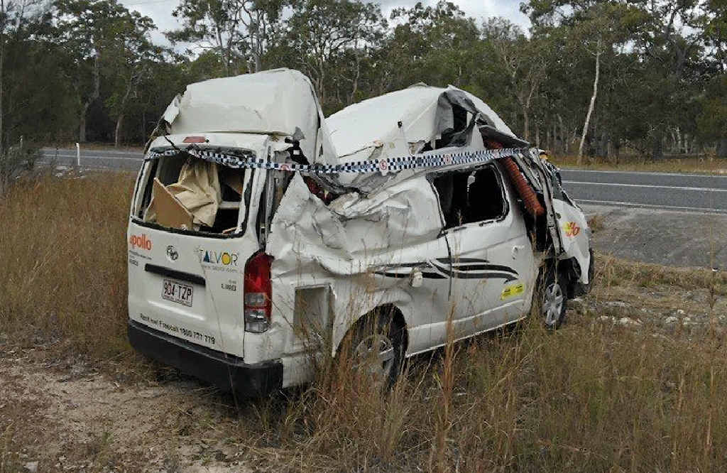 CRUNCH: A woman was rescued from a vehicle rollover at Agnes Water yesterday. CRUNCH: A woman was rescued from a vehicle rollover at Agnes Water yesterday.