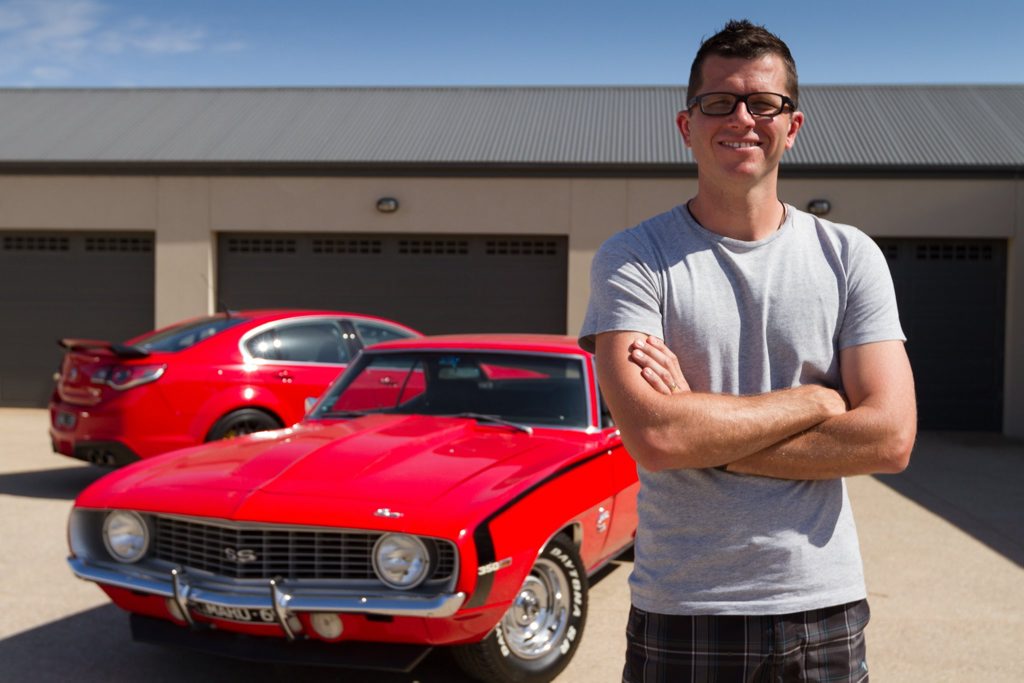 MUSCLE MAN: Garth Tander has an HSV GTS as his company car, and a 1969 Chevy Camaro as his weekend toy MUSCLE MAN: Garth Tander has an HSV GTS as his company car, and a 1969 Chevy Camaro as his weekend toy