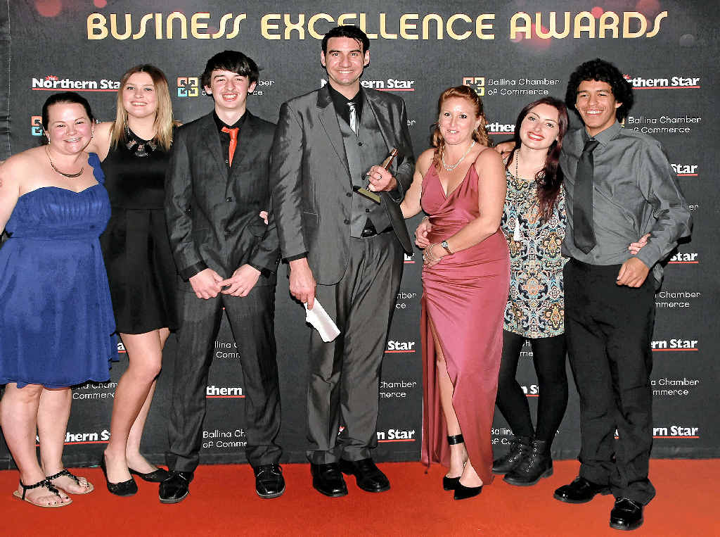 PEOPLE’S CHOICE: Trent Morgan and his team from Evolution Cafe at the Ballina Chamber of Commerce’s Northern Star Ballina Coast and Hinterland Business Excellence Awards held last Saturday night. PEOPLE’S CHOICE: Trent Morgan and his team from Evolution Cafe at the Ballina Chamber of Commerce’s Northern Star Ballina Coast and Hinterland Business Excellence Awards held last Saturday night.