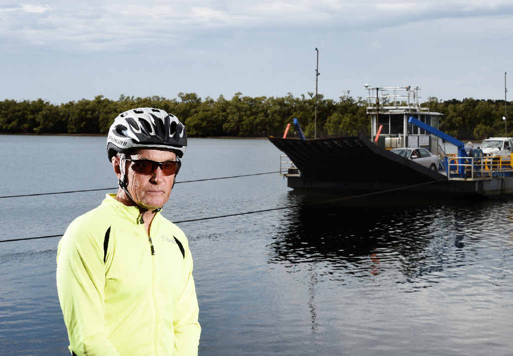 RAMPING UP OPPOSITION: Concerned cyclist David Cowdery is worried ferry fees will force cyclists to take more dangerous traffic routes. RAMPING UP OPPOSITION: Concerned cyclist David Cowdery is worried ferry fees will force cyclists to take more dangerous traffic routes.