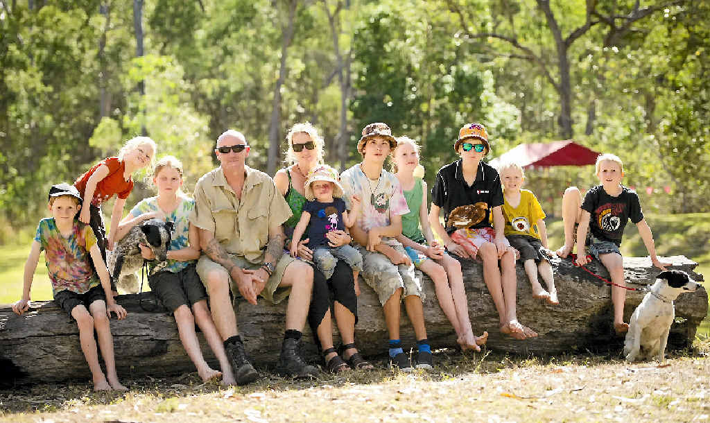 HAPPY AT HOME: Josh Hall, 8 and siblings Suzie, 5, Bluey the dog, Annie, 12, parents Rick and Bree Hall, Hattie, 2, BJ, 22, Molly, 14, Sam, 15, Daniel, 7, Zach, 11, and beloved pet Ruby. HAPPY AT HOME: Josh Hall, 8 and siblings Suzie, 5, Bluey the dog, Annie, 12, parents Rick and Bree Hall, Hattie, 2, BJ, 22, Molly, 14, Sam, 15, Daniel, 7, Zach, 11, and beloved pet Ruby.