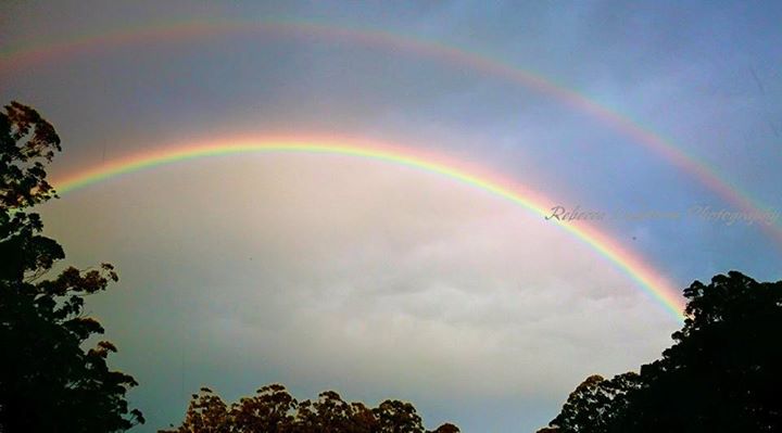 Rebecca Ludstrom: Double rainbow inbetween yesterday's storms.