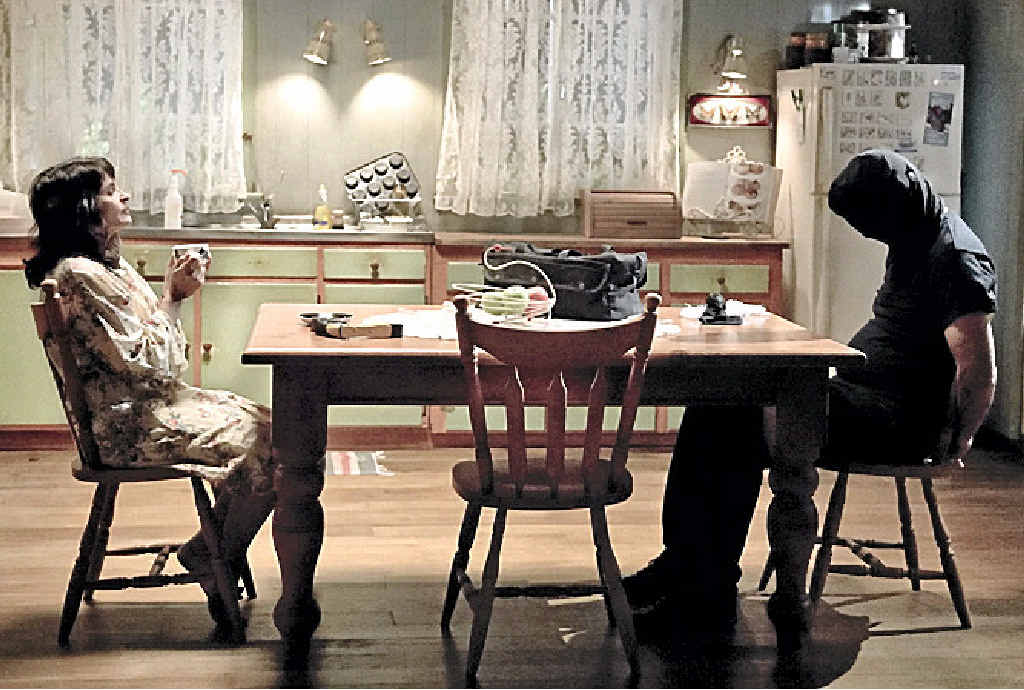 ROMANCE? : Kaarin Fairfax and John Jarrat in a scene of StalkHer. ROMANCE? : Kaarin Fairfax and John Jarrat in a scene of StalkHer.