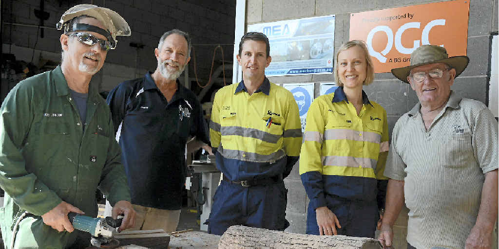 HELPING HANDS: Orica employees Matthew Adamson and Nicole Connolly with Gladstone Men’s Shed members David Johnson, Gerry Graham and Mal Ford at the Off St premises. HELPING HANDS: Orica employees Matthew Adamson and Nicole Connolly with Gladstone Men’s Shed members David Johnson, Gerry Graham and Mal Ford at the Off St premises.