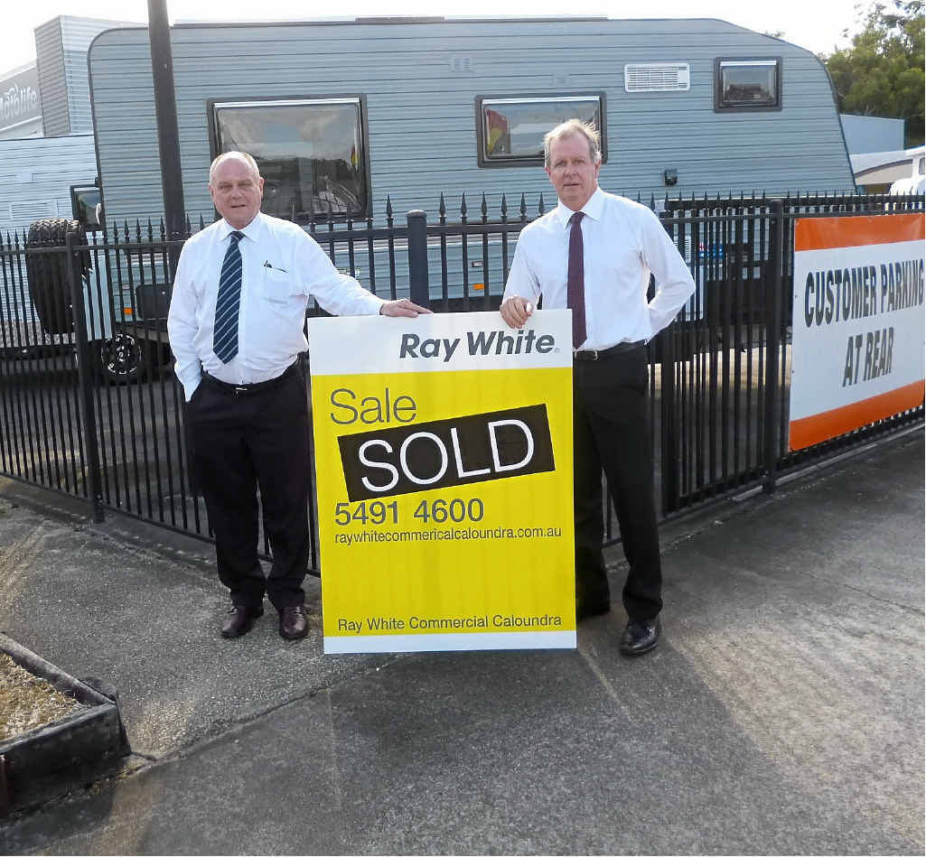Right: Alan Gray and Len Greedy of Ray White Commercial Caloundra at the 25 Caloundra Rd site. Right: Alan Gray and Len Greedy of Ray White Commercial Caloundra at the 25 Caloundra Rd site.